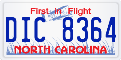 NC license plate DIC8364