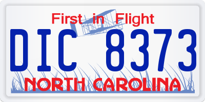 NC license plate DIC8373