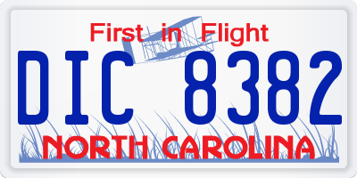 NC license plate DIC8382