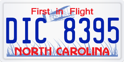 NC license plate DIC8395