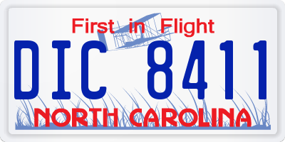 NC license plate DIC8411