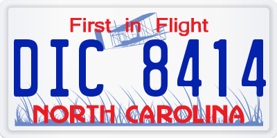 NC license plate DIC8414