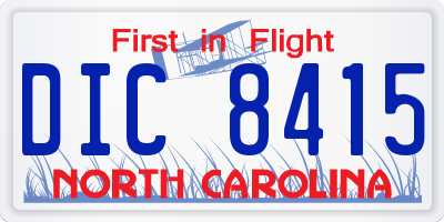 NC license plate DIC8415
