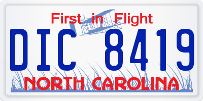 NC license plate DIC8419