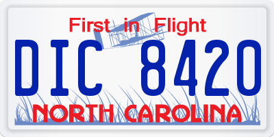 NC license plate DIC8420