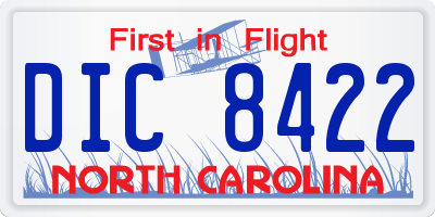 NC license plate DIC8422