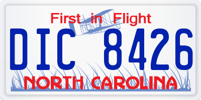 NC license plate DIC8426
