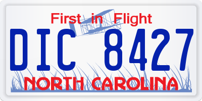 NC license plate DIC8427