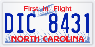 NC license plate DIC8431