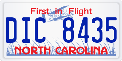 NC license plate DIC8435