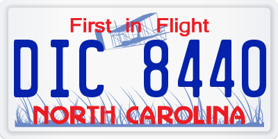 NC license plate DIC8440