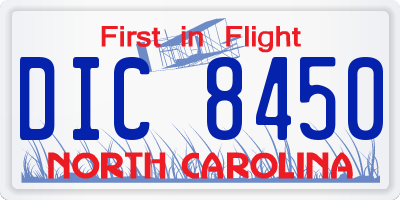 NC license plate DIC8450