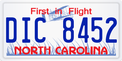 NC license plate DIC8452
