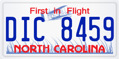 NC license plate DIC8459