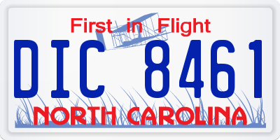 NC license plate DIC8461
