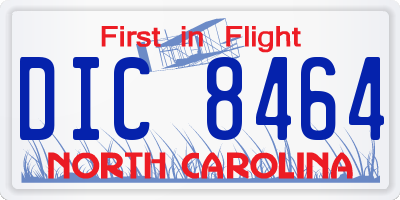 NC license plate DIC8464