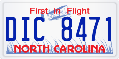 NC license plate DIC8471
