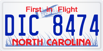 NC license plate DIC8474