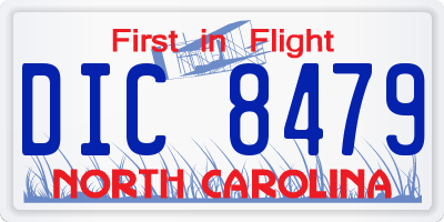 NC license plate DIC8479