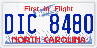 NC license plate DIC8480