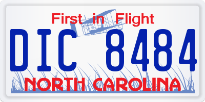NC license plate DIC8484