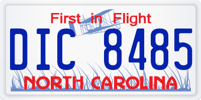 NC license plate DIC8485