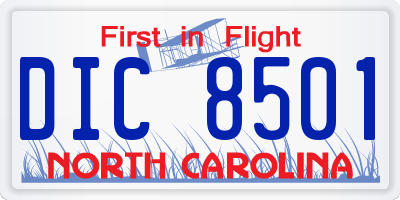 NC license plate DIC8501