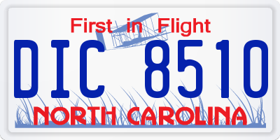 NC license plate DIC8510