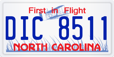 NC license plate DIC8511