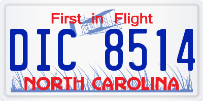 NC license plate DIC8514
