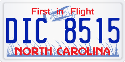 NC license plate DIC8515