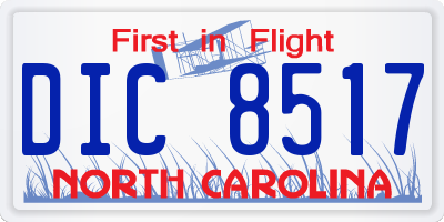 NC license plate DIC8517