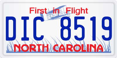 NC license plate DIC8519