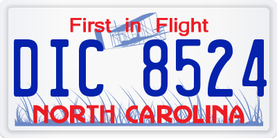 NC license plate DIC8524