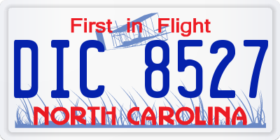 NC license plate DIC8527