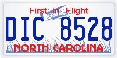 NC license plate DIC8528