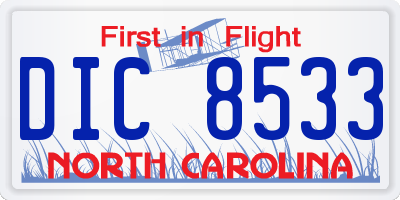 NC license plate DIC8533