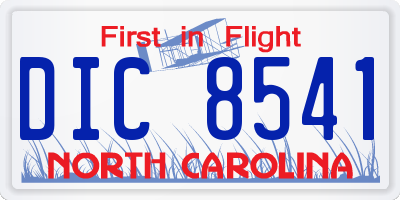 NC license plate DIC8541