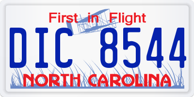 NC license plate DIC8544