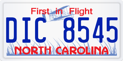 NC license plate DIC8545