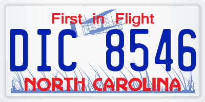 NC license plate DIC8546