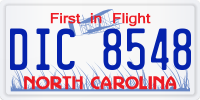 NC license plate DIC8548