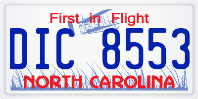 NC license plate DIC8553