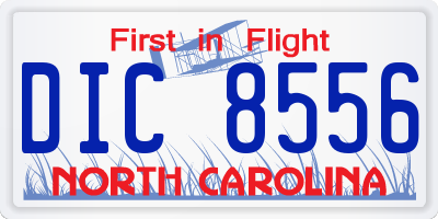 NC license plate DIC8556