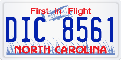 NC license plate DIC8561