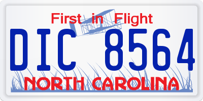 NC license plate DIC8564