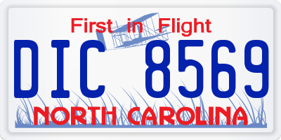 NC license plate DIC8569