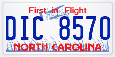 NC license plate DIC8570