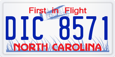 NC license plate DIC8571