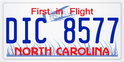 NC license plate DIC8577